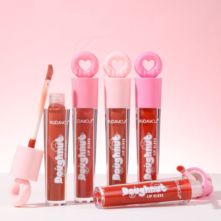 HUDAMOJI Doughnut Sweet Lip Gloss 6Pcs Set | Glossy Lip Makeup