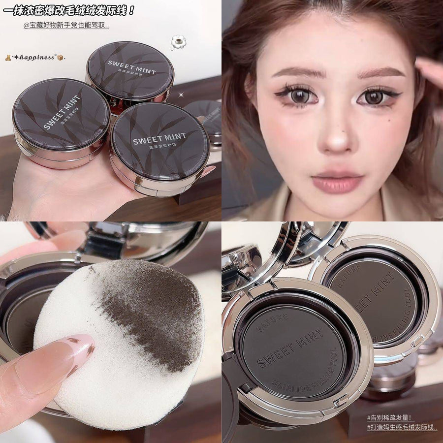 Sweet Mint Hairline Filling Powder Compact | Hair Root Cover Up | Hairline Concealer | Black & Brown
