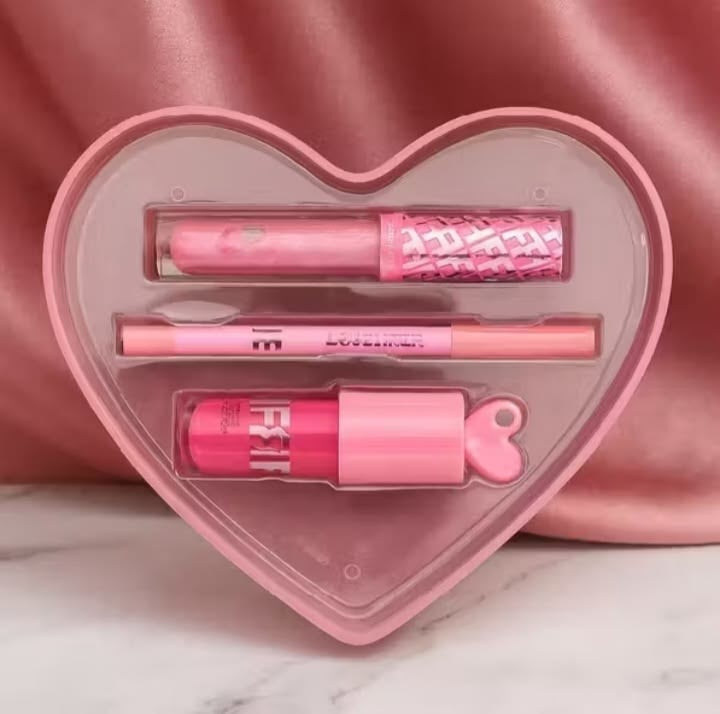Rimocco Heart Shape 3-in-1 Lip Kit – Lip Tint, Lip Gloss & Lip Liner Gift Set