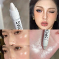 KS-ONE 1 PC Silver Pearlescent Waterproof Highlighter Pen/ Novice Long Lasting Flash Lying Silkworm Eye Shadow Makeup