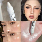 KS-ONE 1 PC Silver Pearlescent Waterproof Highlighter Pen/ Novice Long Lasting Flash Lying Silkworm Eye Shadow Makeup