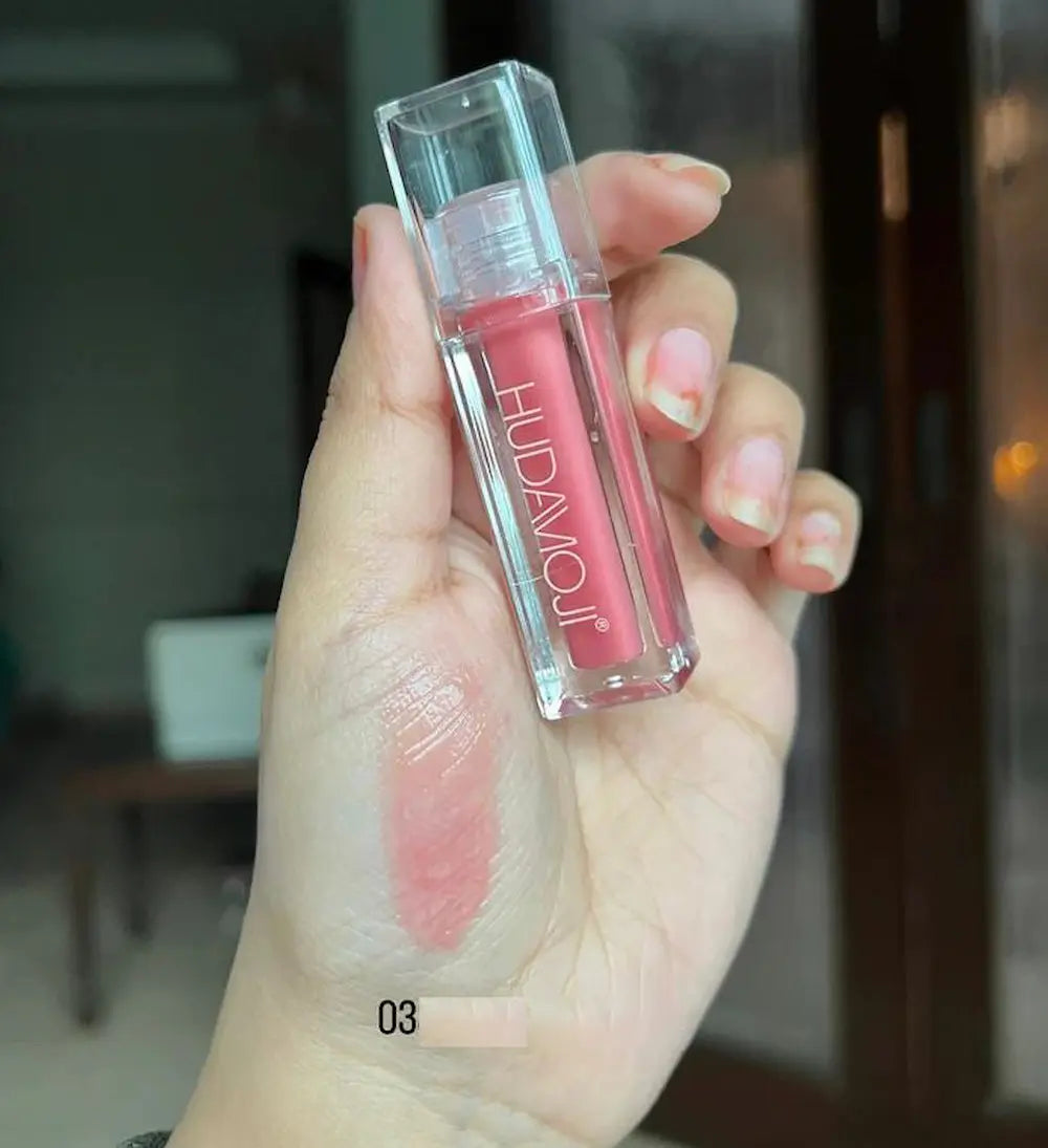 HUDAMOJI Viral Matte Lip Gloss – Long Lasting Glossy Shine