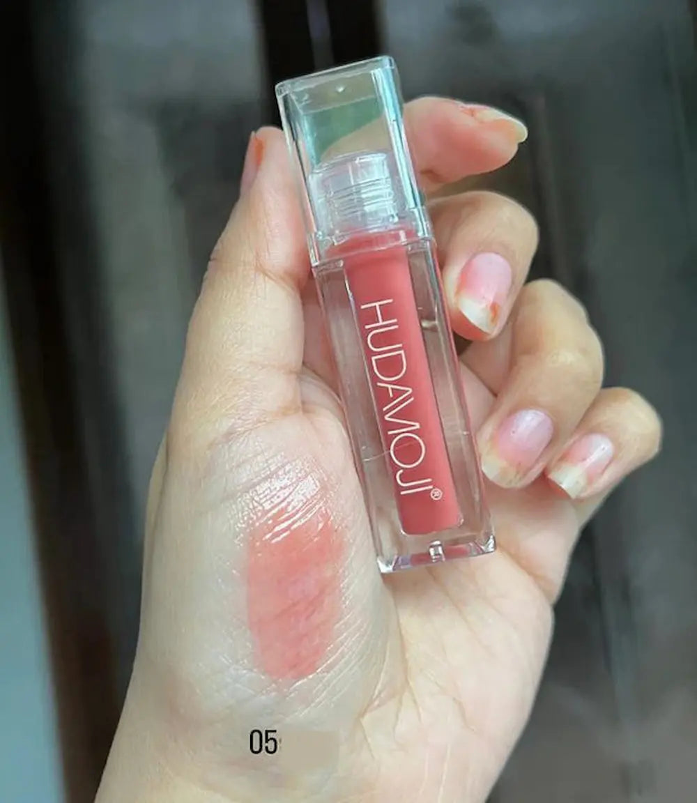 HUDAMOJI Viral Matte Lip Gloss – Long Lasting Glossy Shine