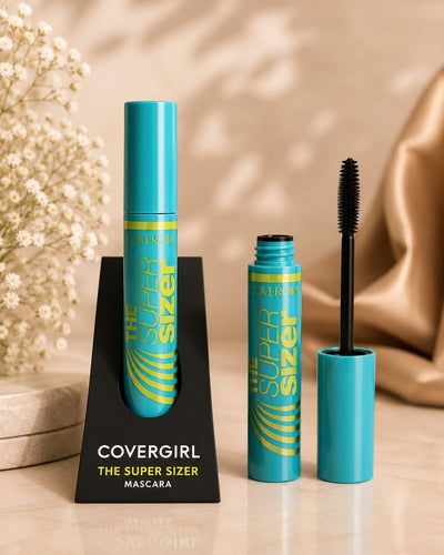 COVERGIRL The Super Sizer Volumizing & Lengthening Black Mascara – Long-Lasting, Smudge-Proof Lash Makeup