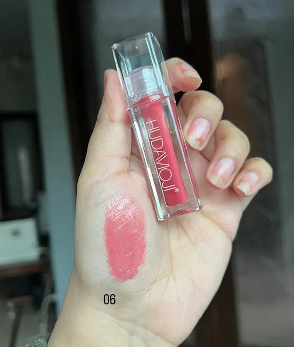 HUDAMOJI Viral Matte Lip Gloss – Long Lasting Glossy Shine