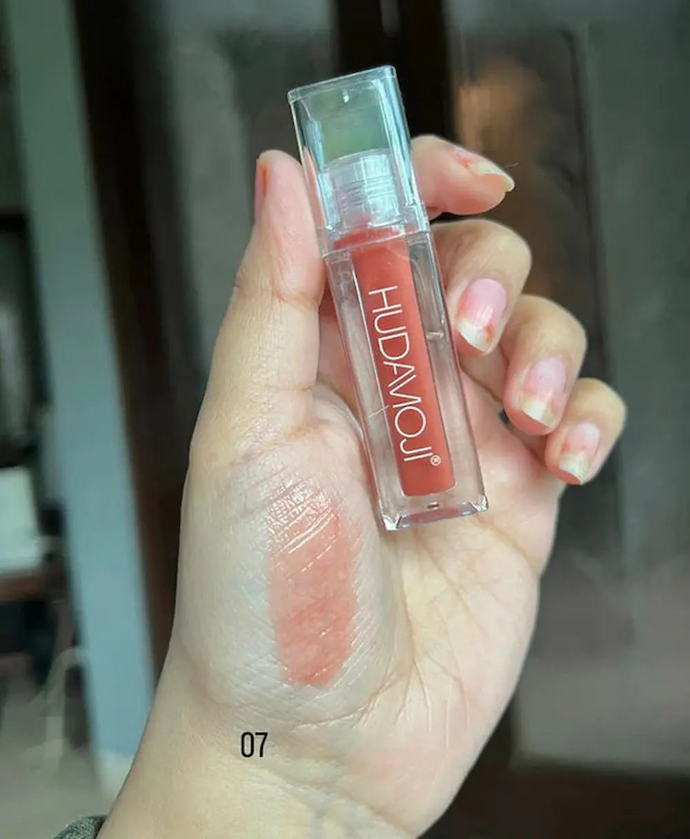HUDAMOJI Viral Matte Lip Gloss – Long Lasting Glossy Shine