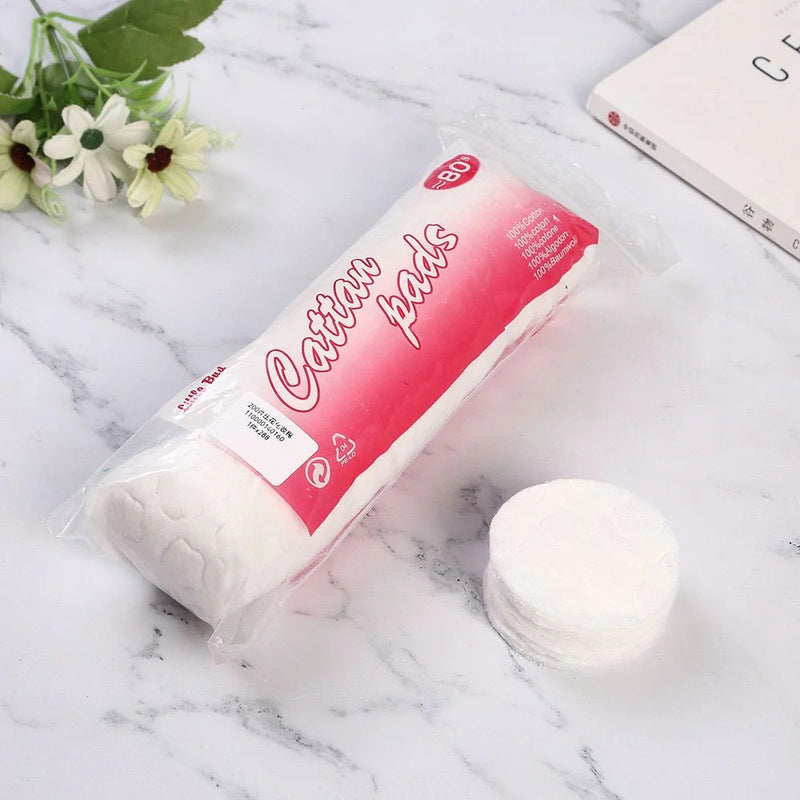 80 Pcs Cosmetic Make Up Facial Cotton Pads Use With Rose Water - Cleansing Pads