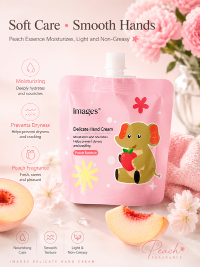 Images Peach Delicate Hand Cream – Deep Moisturizing Hand Cream for Dry & Cracked Hands | Fast-Absorbing, Non-Greasy Hand Lotion with Peach Essence for Soft, Smooth Hands