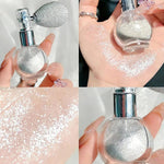 Diamond Highlighter Powder Spray Waterproof High Gloss Glitter Body Bronzer Highlight Powder Face Contour Illuminator Makeup