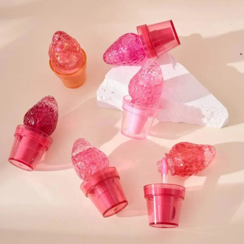 HUDAMOJI Strawberry Magic Lip Oil 6PCS Set | Hydrating Lip Gloss & Moisturizing Lip Care