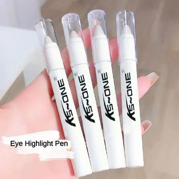 KS-ONE 1 PC Silver Pearlescent Waterproof Highlighter Pen/ Novice Long Lasting Flash Lying Silkworm Eye Shadow Makeup