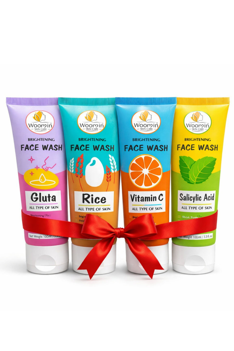 Woomin Face Wash Combo – Salicylic, Vitamin C, Gluta & Rice