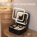 Smart Led Makeup Bag With Mirror Lights Professional Cosmetic Case For Women Travel Organizers Beauty Kit Storage
