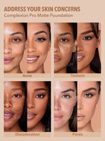 SHEGLAM Complexion Pro Matte Foundation | Long-Lasting Full Coverage Breathable Liquid Foundation | Shades: Porcelain, Nude & Honey