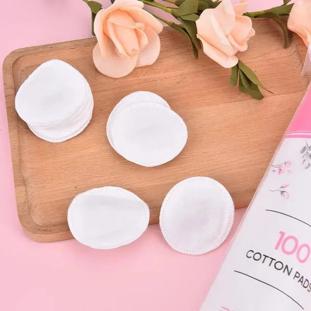 80 Pcs Cosmetic Make Up Facial Cotton Pads Use With Rose Water - Cleansing Pads