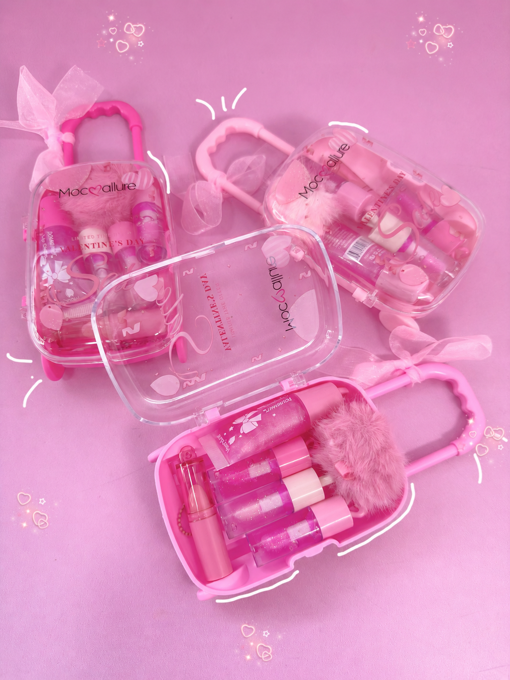 Mocoallure Lip Gloss Set & Lip Care Kit for Soft Pink Lips