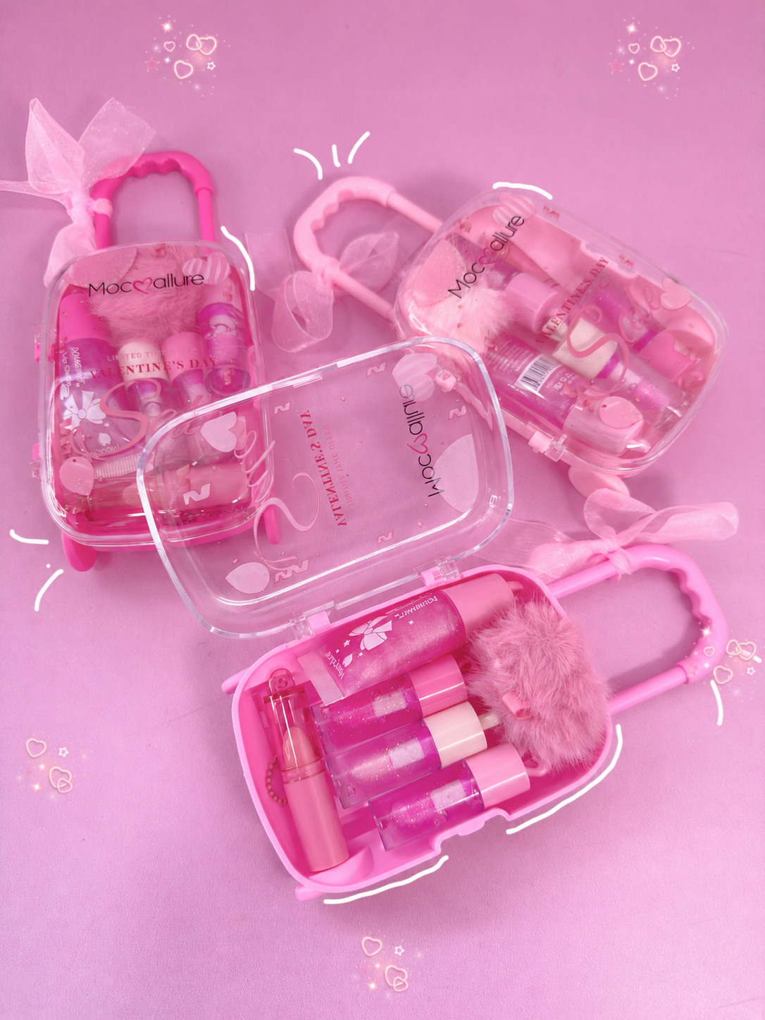 Mocoallure Lip Gloss Set & Lip Care Kit for Soft Pink Lips
