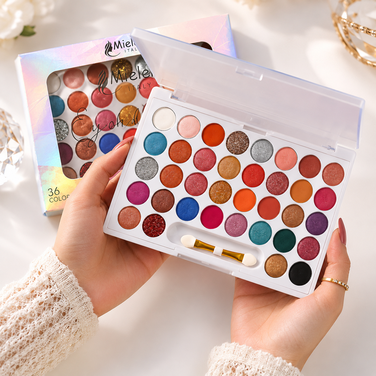Mielena Italy 36 Color Eyeshadow Palette – Matte Shimmer & Glitter