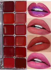 Love Queen Beauty 12 Colors Lip jelly Matte Lipstick Palette