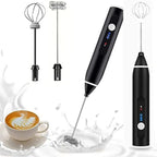3-Speed Rechargeable Milk Frother & Handheld Coffee Beater