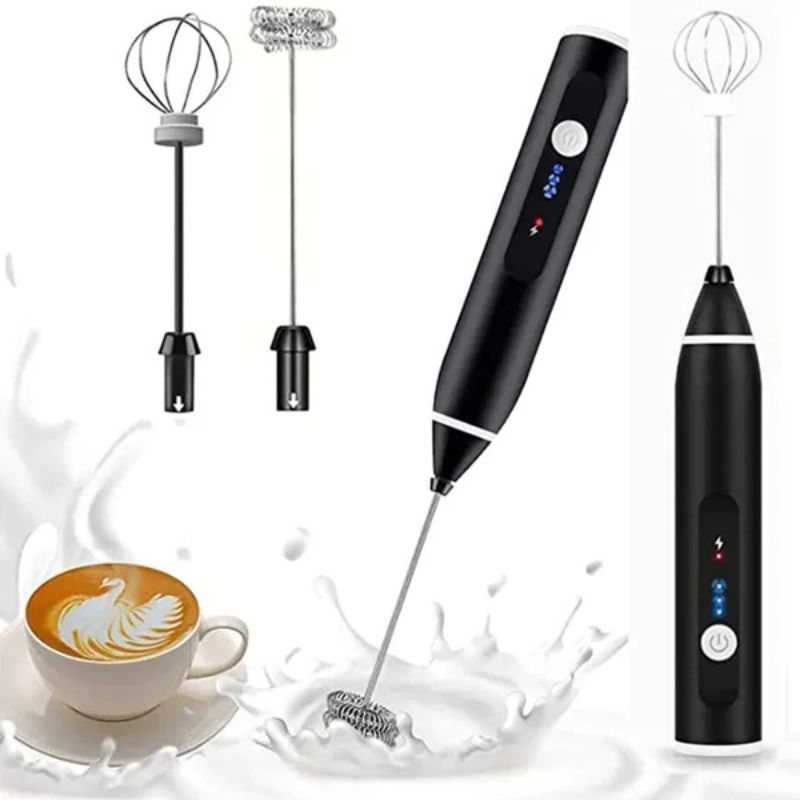 3-Speed Rechargeable Milk Frother & Handheld Coffee Beater