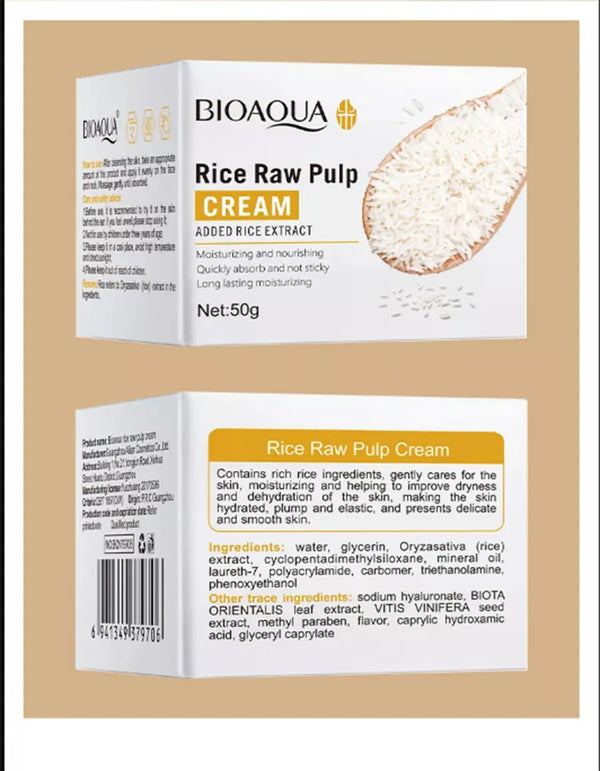 BIOAQUA Rice Raw Pulp Moisturizing Face Cream 50g