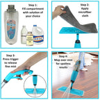 Premium Spray Mop Floor Cleaner with Refillable Water Tank & Washable Microfiber Pads – 360° Wet & Dry Microfiber Flat Mop for Hardwood, Tile, Laminate, Marble & Home Floor Cleaning