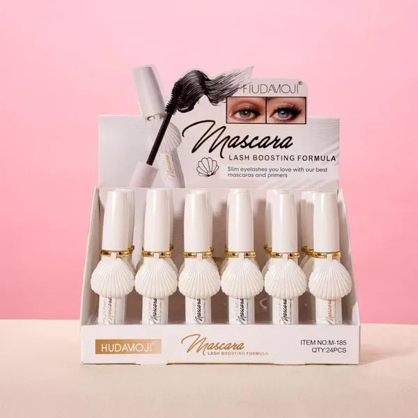 HUDAMOJI Mirror Mascara – Waterproof Long Lasting Volumizing Lengthening Curling Black Eyelash Mascara with Built-In Mirror | Smudge Proof Lash Boosting Formula