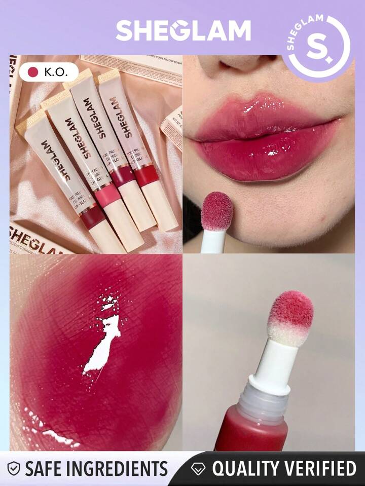SHEGLAM Pout Pillow Cushion Lip Gloss – Korean Hydrating Lip Tint