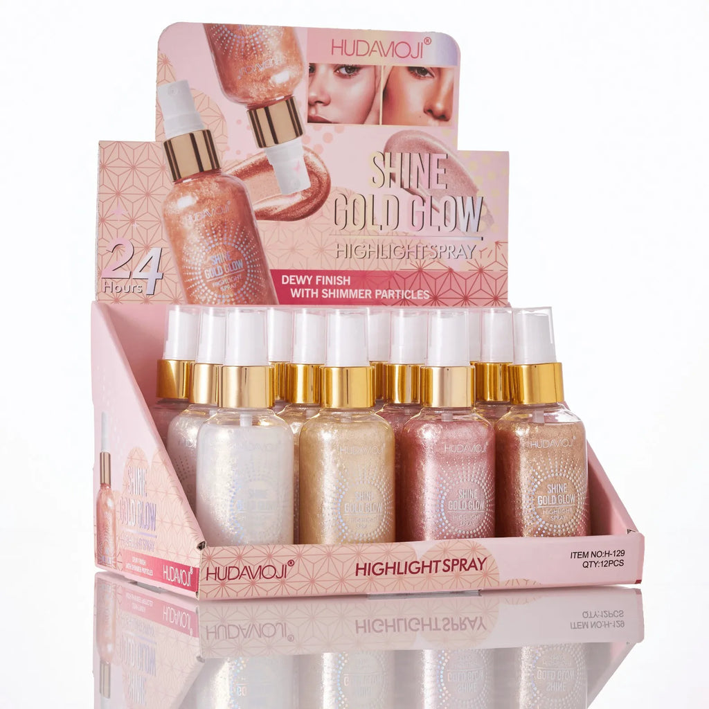 HUDAMOJI Glow Highlighter Spray – Long Lasting Shimmer