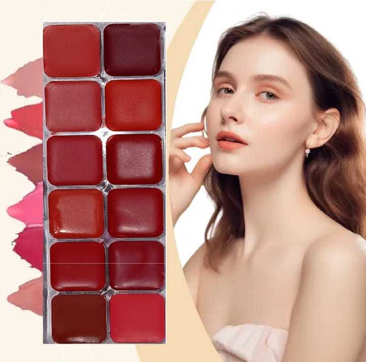 Love Queen Beauty 12 Colors Lip jelly Matte Lipstick Palette