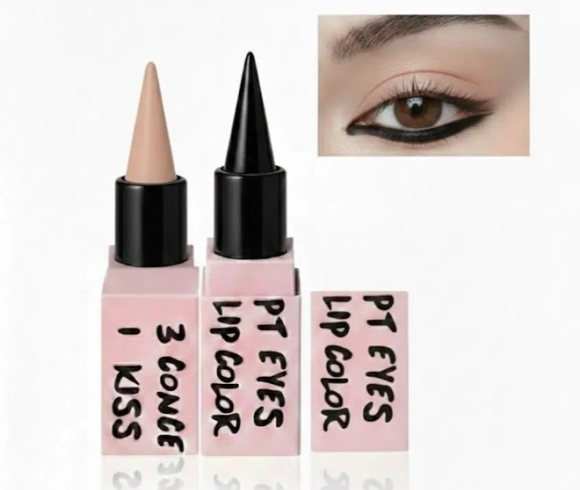 HUDAMOJI 3-in-1 Kajal Pencil Set – Waterproof Eyeliner & Lip Stick