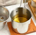 Stainless Steel Mini Deep Fryer Pot with Strainer Basket for French Fries, Chicken, Tempura & Crispy Stovetop Frying