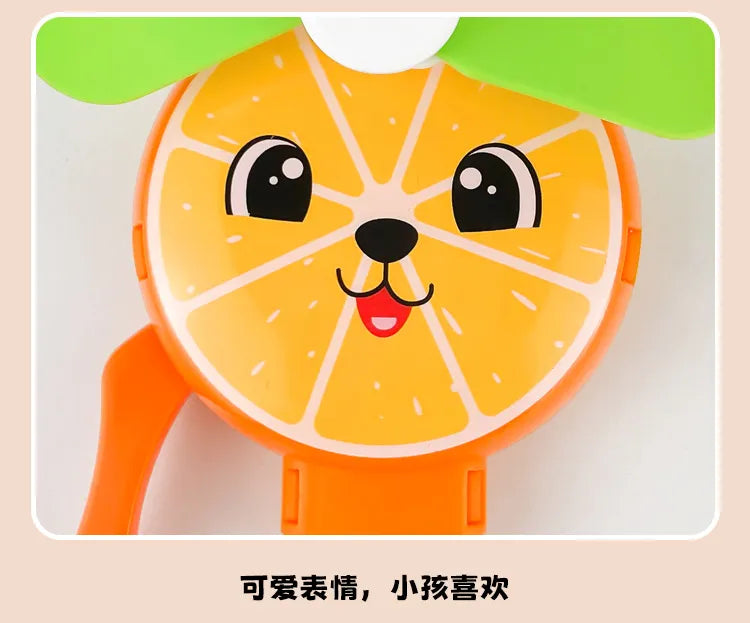 Fruit Shape Mini Hand Fan Toy for Kids – 2-in-1 Bubble Blower