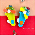 Portable Ice Cream Shape Mini Hand Press Fan Toy for Kids – Cute Handheld Summer Cooling Fan with Safe Soft Blades for Travel, School & Outdoor Use