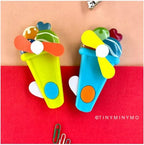 Portable Ice Cream Shape Mini Hand Press Fan Toy for Kids – Cute Handheld Summer Cooling Fan with Safe Soft Blades for Travel, School & Outdoor Use