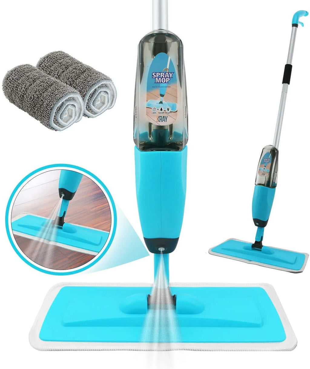 Premium Spray Mop Floor Cleaner with Refillable Water Tank & Washable Microfiber Pads – 360° Wet & Dry Microfiber Flat Mop for Hardwood, Tile, Laminate, Marble & Home Floor Cleaning