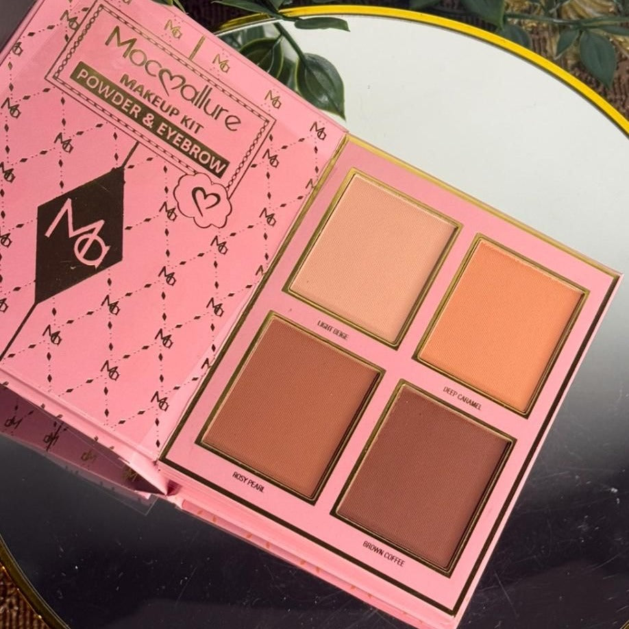 Mocallure 4-in-1 Makeup Palette Book – Eyeshadow, Blush, Highlighter & Eyebrow Kit