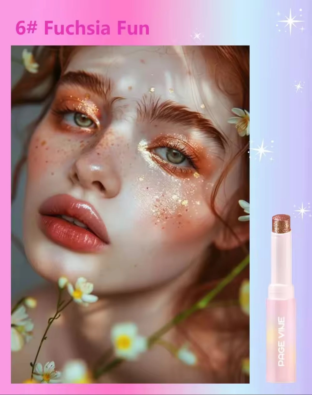 Viral HUDAMOJI- glitter jelly eyeshadow stick -6 Colours