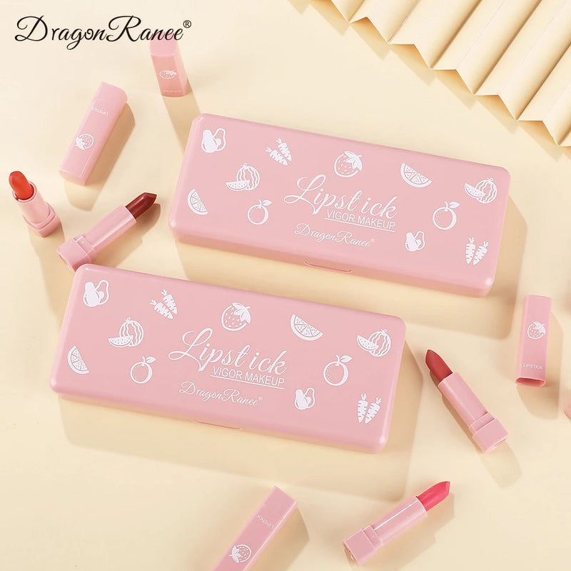 Dragon Ranee 10 Pcs Mini Matte Lipstick Set | 10 Shades Lip Color | Velvet Matte Finish Makeup Set for Women