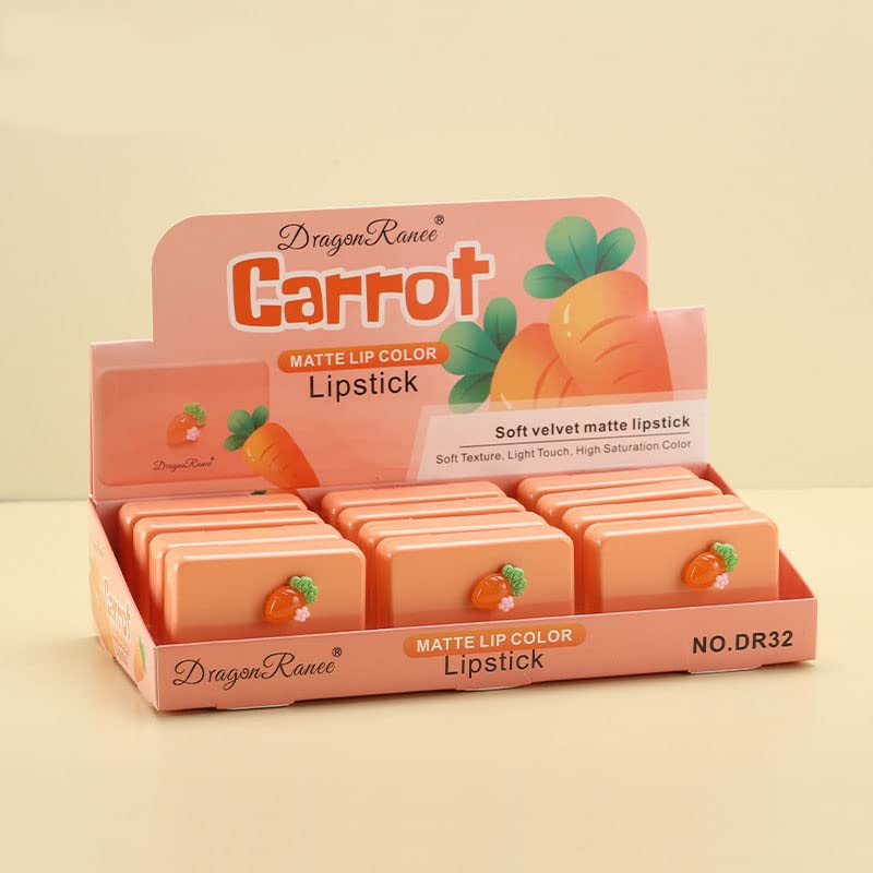 Dragon Ranee Carrot Mini Lipstick 5-Piece Set – Long-Lasting Waterproof Velvet Matte Nude Lipstick Collection for Women