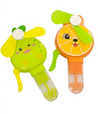 Fruit Shape Mini Hand Fan Toy for Kids – 2-in-1 Bubble Blower
