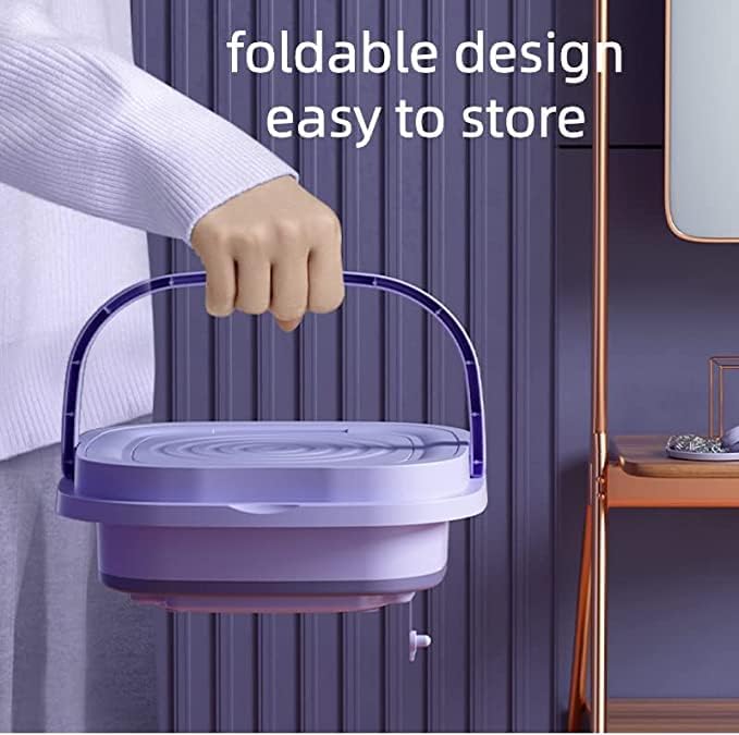 Portable Foldable Washing Machine Mini Laundry Washer with Spin Basket for Baby Clothes, Underwear, Socks, Travel, Camping, Dorm & Apartment Use