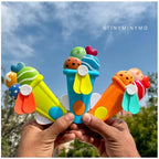 Portable Ice Cream Shape Mini Hand Press Fan Toy for Kids – Cute Handheld Summer Cooling Fan with Safe Soft Blades for Travel, School & Outdoor Use