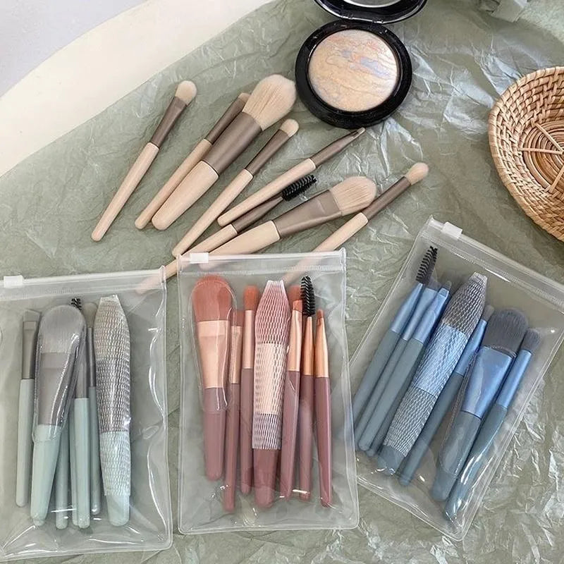 8-Piece Mini Travel Makeup Brush Set