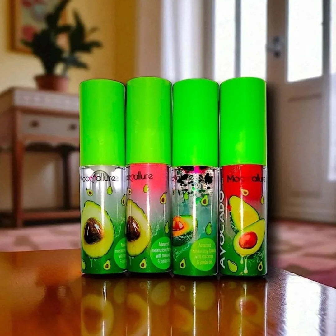 Mocallure Fruit Avocado Lip Gloss Set 4PCS – Hydrating Shine