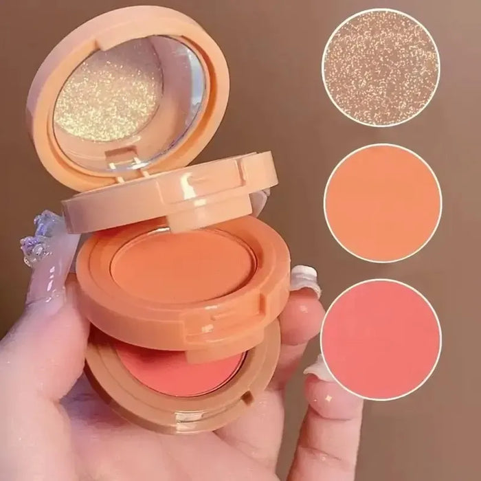 Hudamoji 3 in 1 Highlighter And Blusher