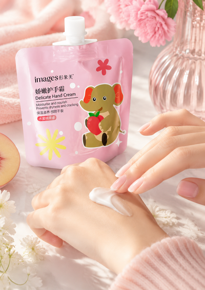 Images Peach Delicate Hand Cream – Deep Moisturizing Hand Cream for Dry & Cracked Hands | Fast-Absorbing, Non-Greasy Hand Lotion with Peach Essence for Soft, Smooth Hands