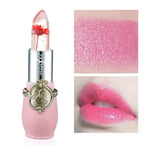 Transparent Flower Jelly Lipstick Temperature Change Color Long Lasting Waterproof