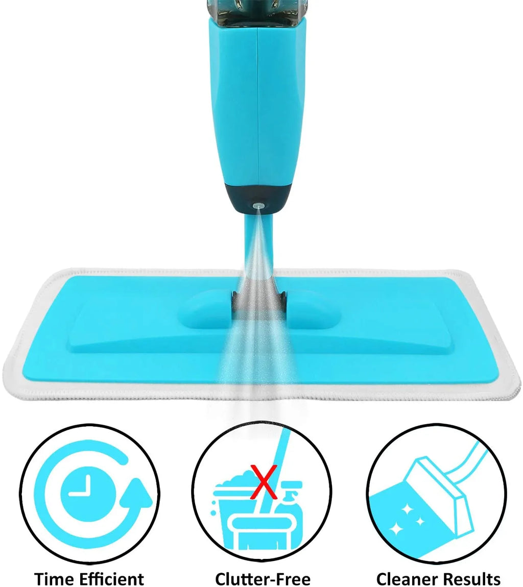 Premium Spray Mop Floor Cleaner with Refillable Water Tank & Washable Microfiber Pads – 360° Wet & Dry Microfiber Flat Mop for Hardwood, Tile, Laminate, Marble & Home Floor Cleaning